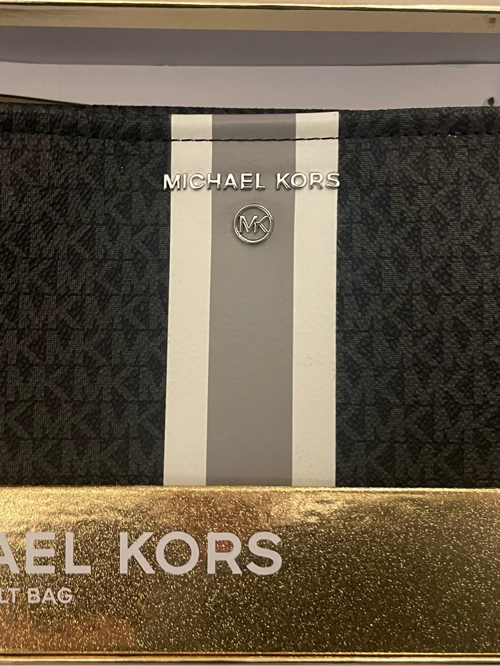 Michael Kors Black Logo Stripe Belt Bag